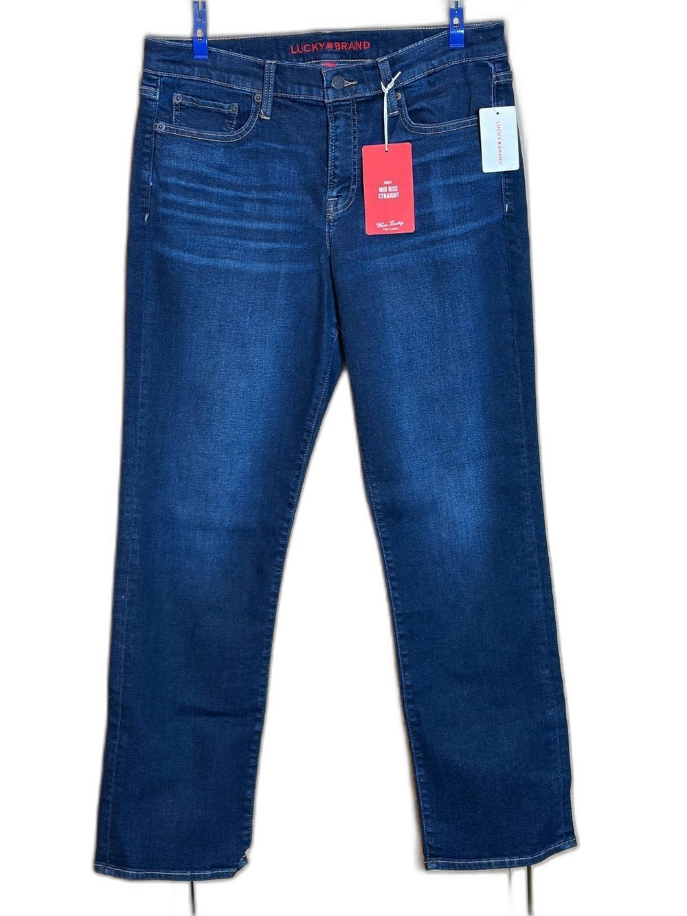 Lucky Brand Women's Dark Blue Straight Leg Jeans fits 32x31 Academia